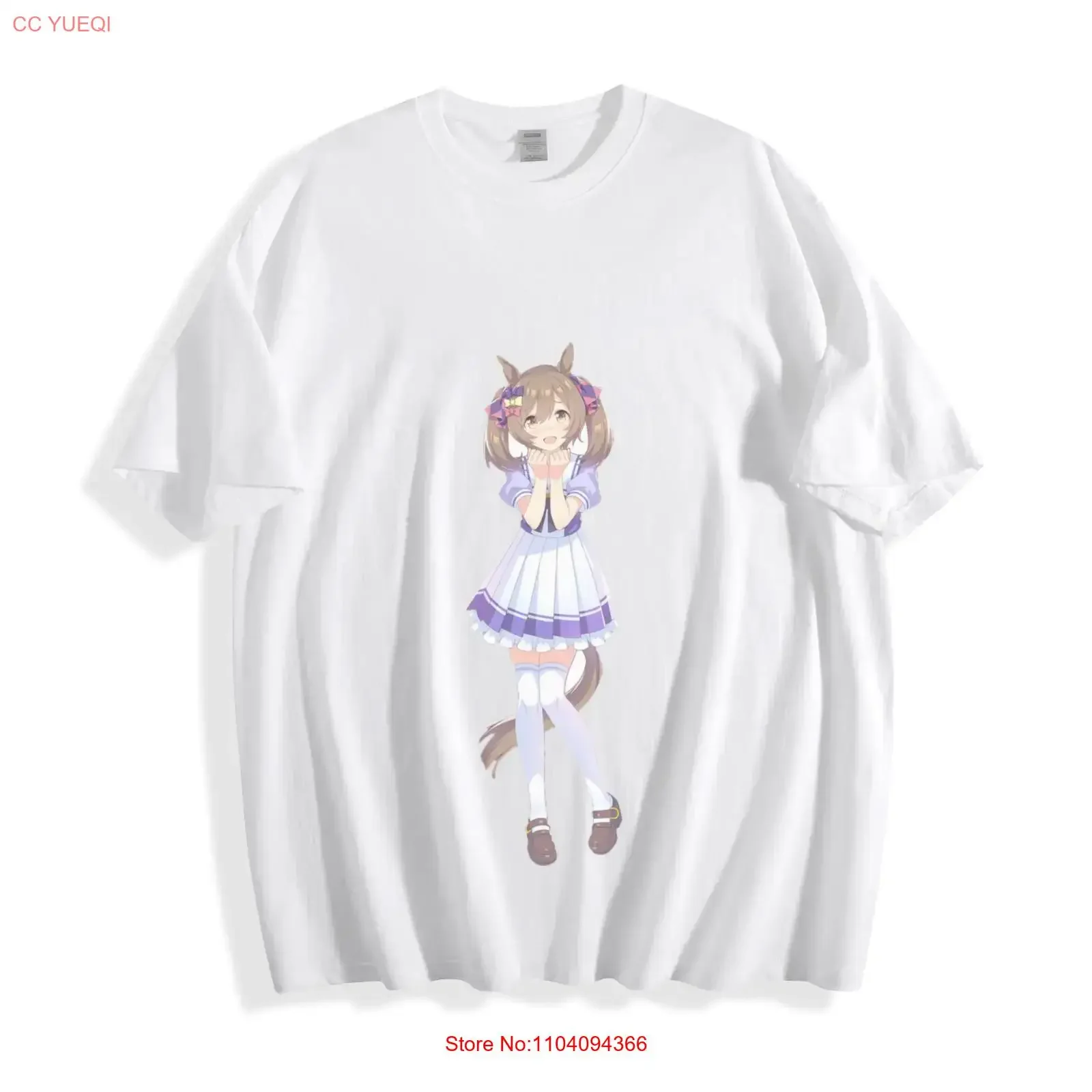 Ayase Umamusume T Shirt Adorable Chibi Pose Design  vintage Washed Soft Stretched Versatile Casual Top For Everyday Wear
