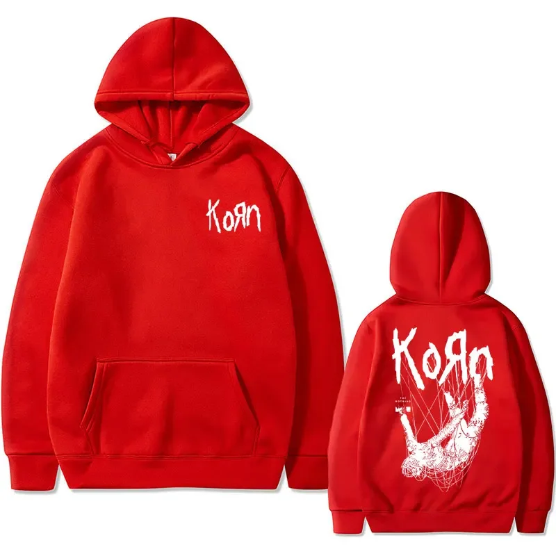 Singer Rock Band Korn Print Hoodie Men Plus Size Streetwear Men\'s Casual Hoodies Man Loose Sweatshirt Brand Sweat Male Clothing