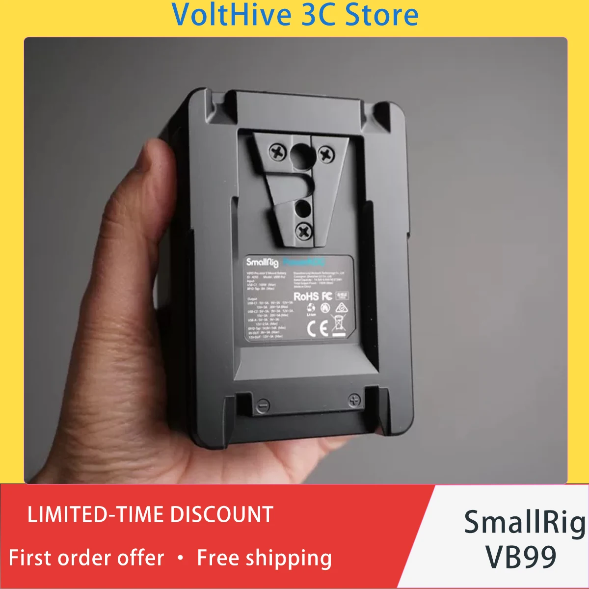 SmallRig VB99 Lite Pro 99Wh V Lock Battery Pack Mini Power Station for Smartphone Camera Light Monitor Laptop Photo Gear Present