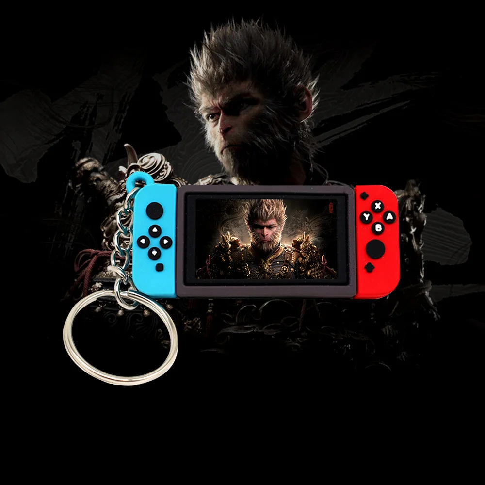 Black Myth Keyring WuKong Ps5 Game Handle KeyChain Boys Pendant llaveros Simple Tide Play Hanging PVC Ornaments Gifts images - 6