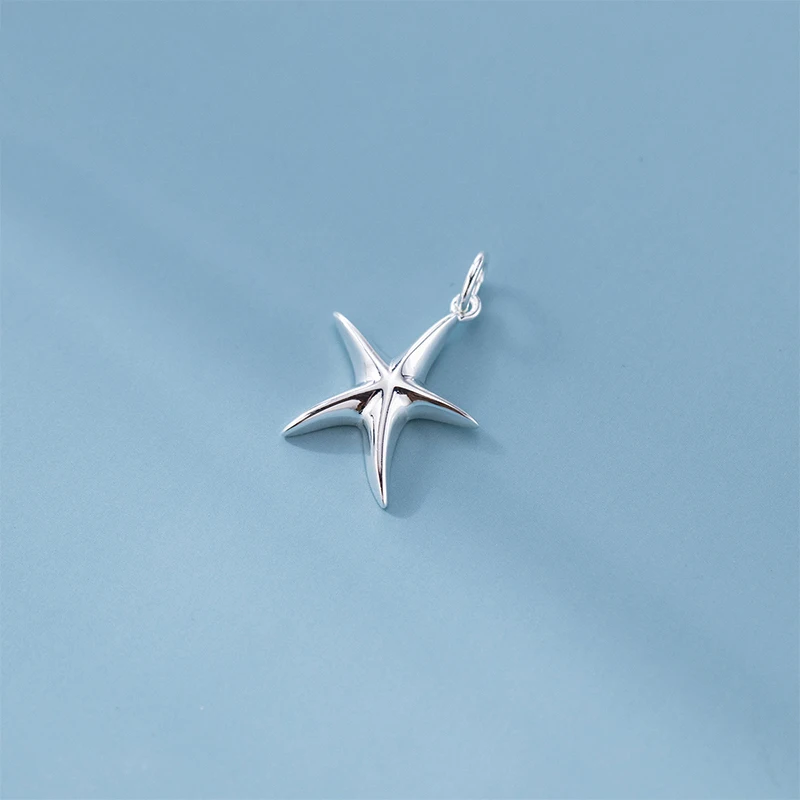 1pc/Lot 925 Sterling Silver Pretty Starfish Necklace Charms 17.5x14.5mm Fancy Silver Pendants DIY Earrings Bracelets Jewelry