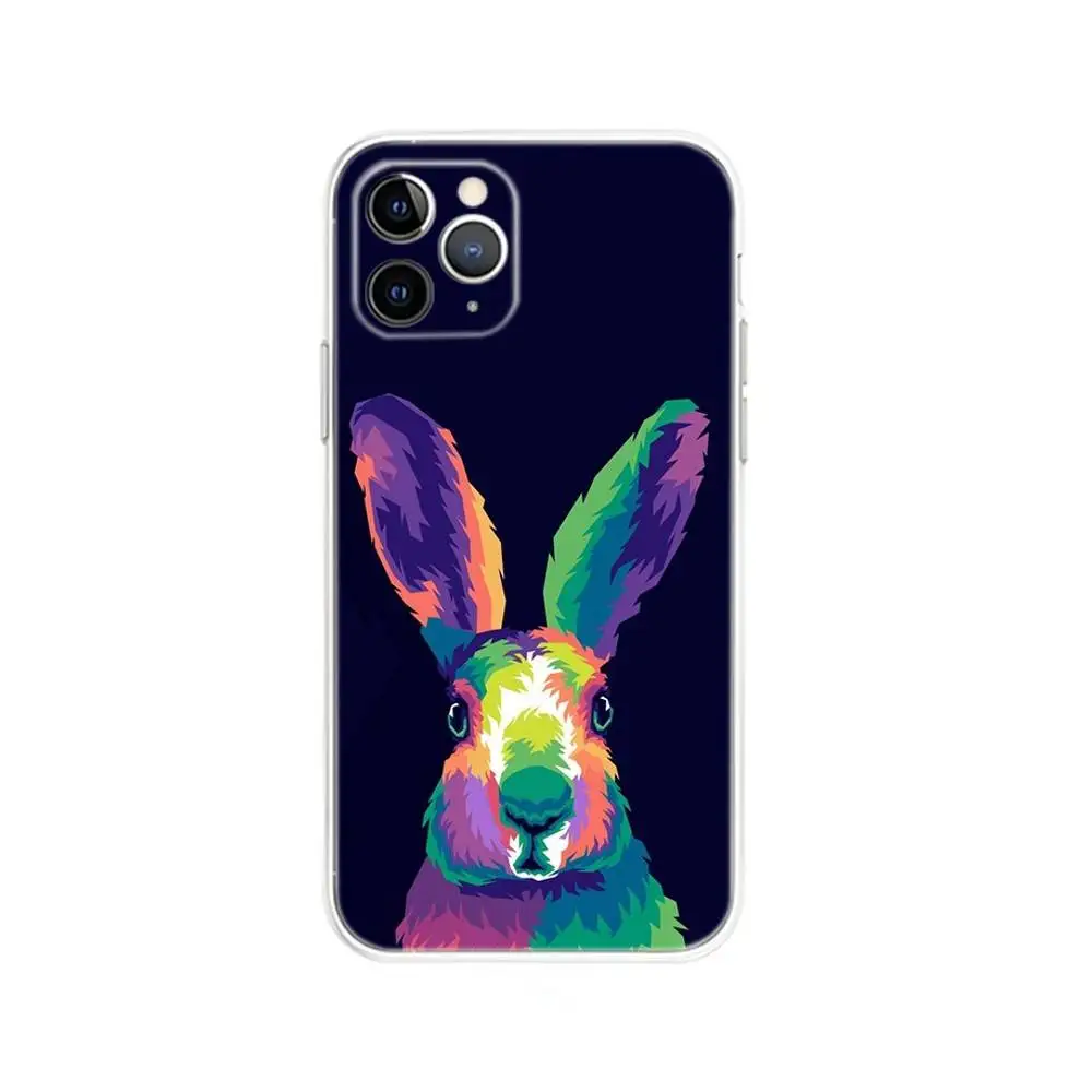 حافظة هاتف على شكل حيوانات ملونة للحياة البرية لهاتف آيفون 17,16,15,14,13,12, Mini,11,Pro,Max,Plus,Air,X,XR,XS,8,SE,2020, غطاء شفاف #6