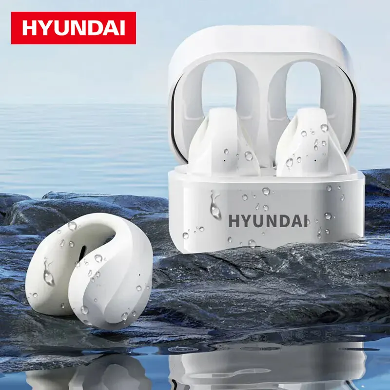 Original HYUNDAI HY-T19 TWS HiFi Ear Clips IPX6 Waterproof Earphones with Mic Earbuds Low Latency Music Sports Gaming Headphones