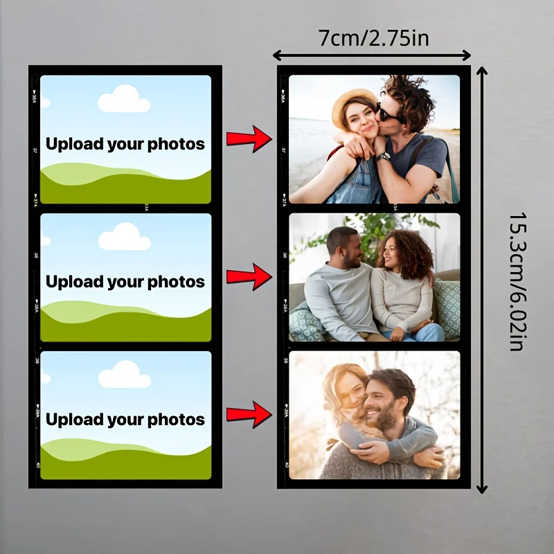 Self-Defined Photo Strip Refrigerator Magnet Custom Film Fridge Magnet Personalized Magnetic Photo Frame Creative Home Kitchen