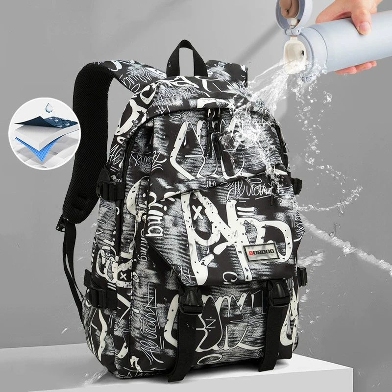 Backpack Large Capacity Graffiti Backpack Casual College Student Schoolbag