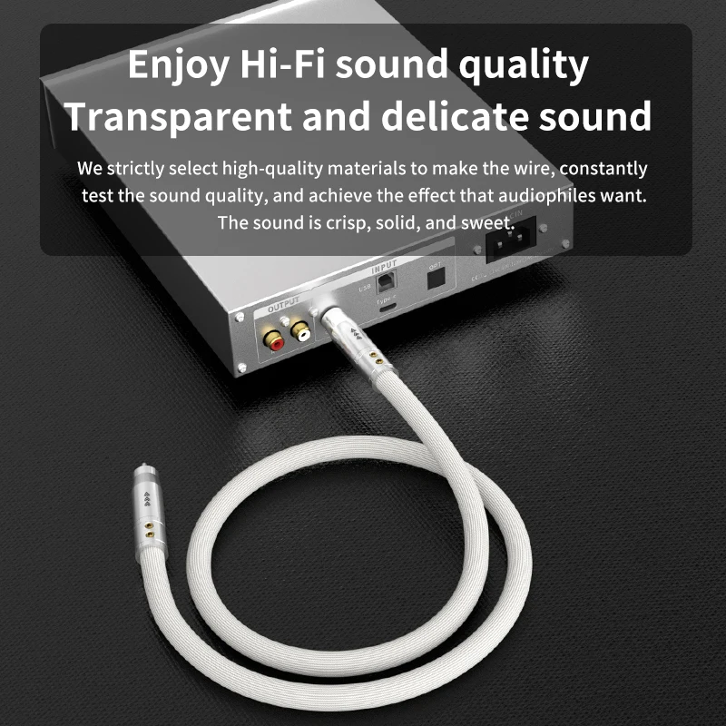 Cabo de prata pura hifi com plugue de platina banhado a ródio cabo de áudio coaxial 75 Ω saída de cabo amplificador de decodificação digital SPDIF