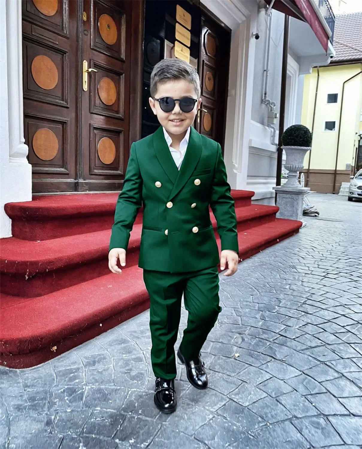 Suit For Boys Wedding Tuxedo 2 Piece Double Breasted Blazer Pants Suit Shawl Lapel Formal Jacket Customized 3-16 years old