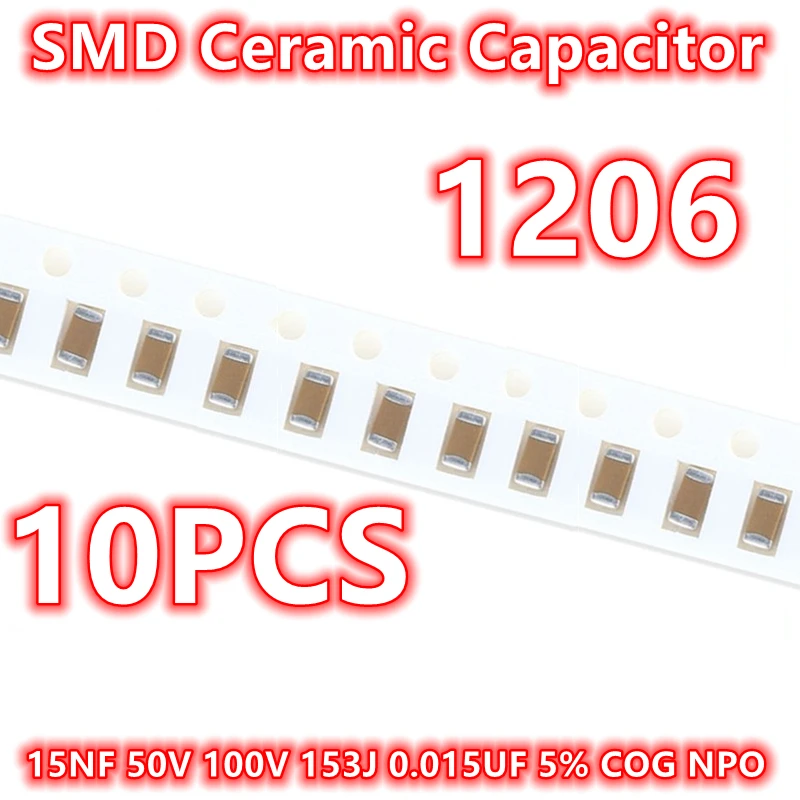 (10 шт.) оригинальный керамический конденсатор 1206 15NF 50V 100V 153J 0,015 UF 5% COG NPO SMD IC