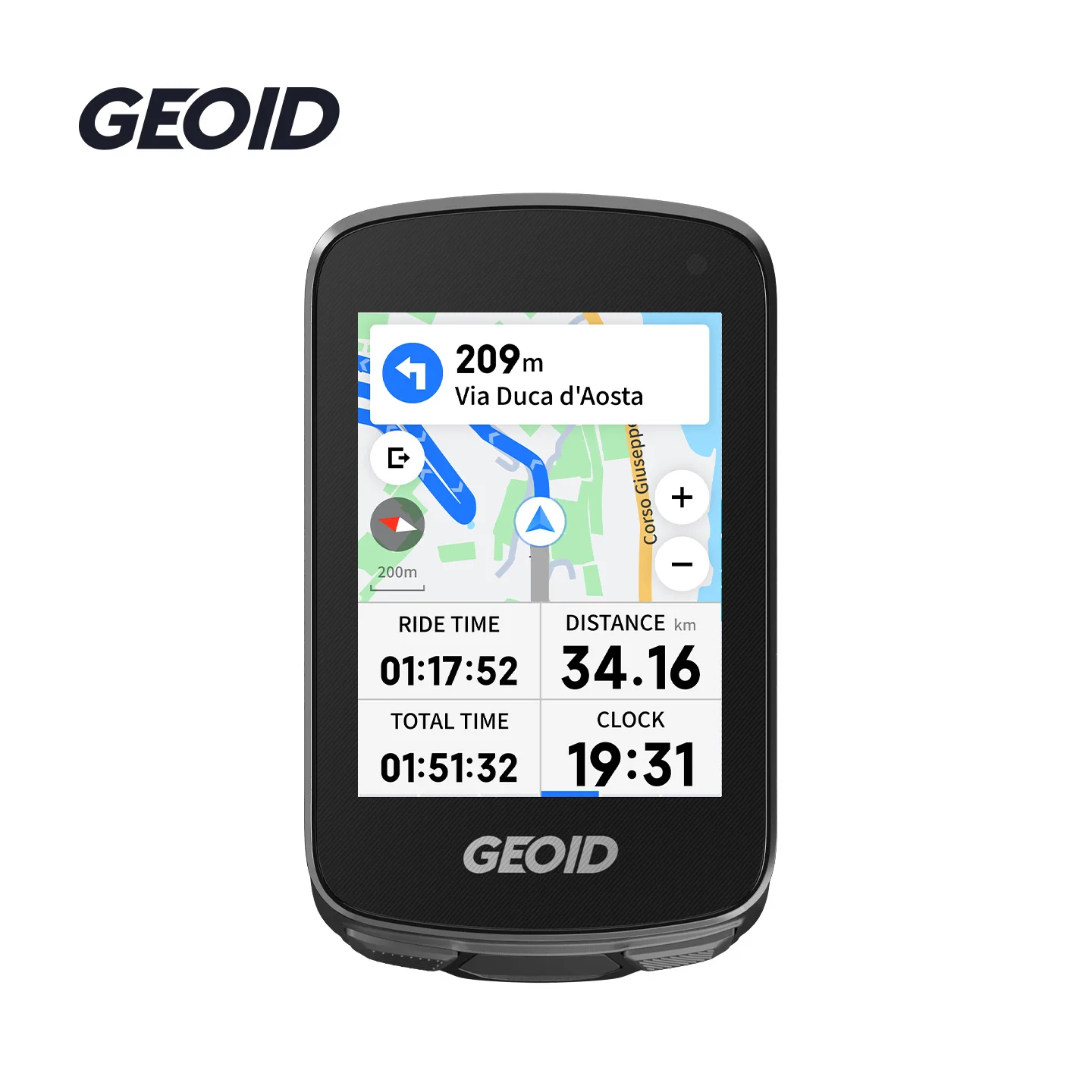 GEOID CC700 Pro GPS 자전거 컴퓨터, 전 세계 지도 내비게이션, 2.8인치 터치스크린, 자전거 주행 거리 측정기, 무선 ANT+ 연결, 자전거 속도계