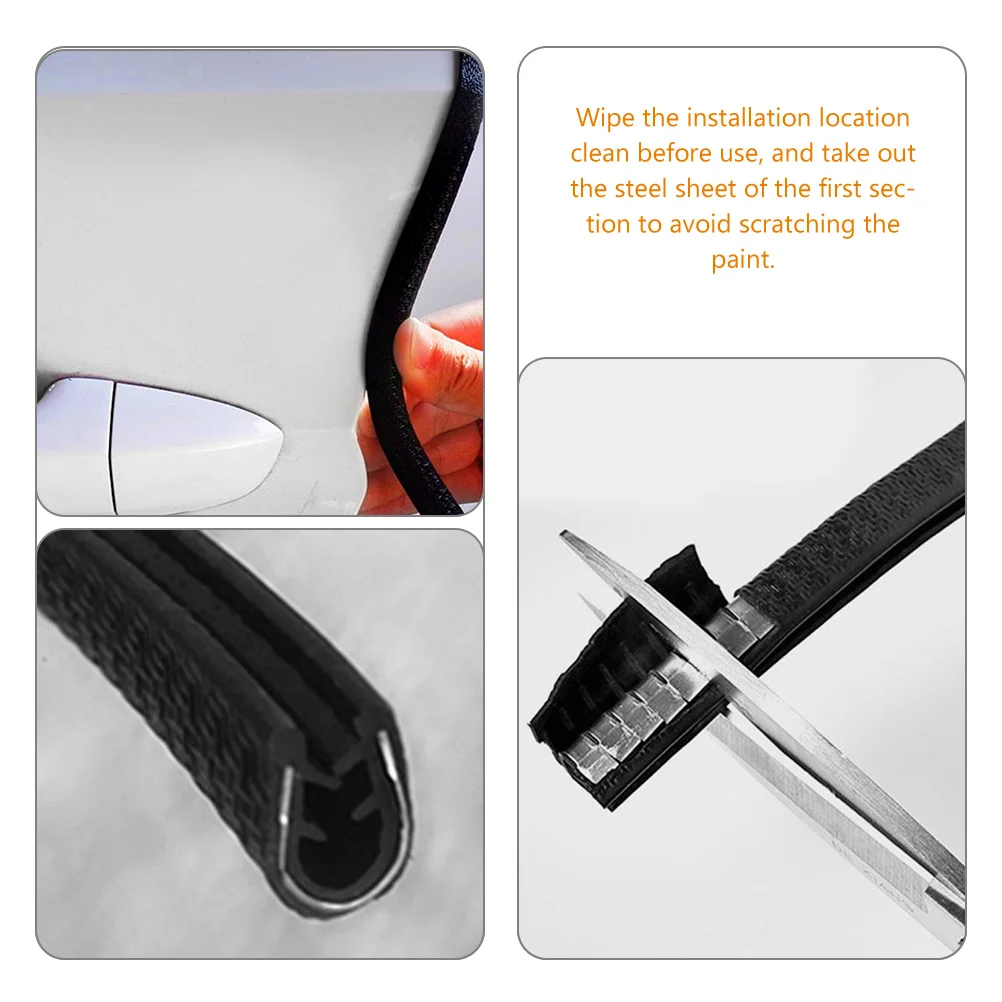 

5 Rolls Car Door Edges Guards Weather Strip Seal Trim Invisible Front Insulation Molding Soundproof Temperature