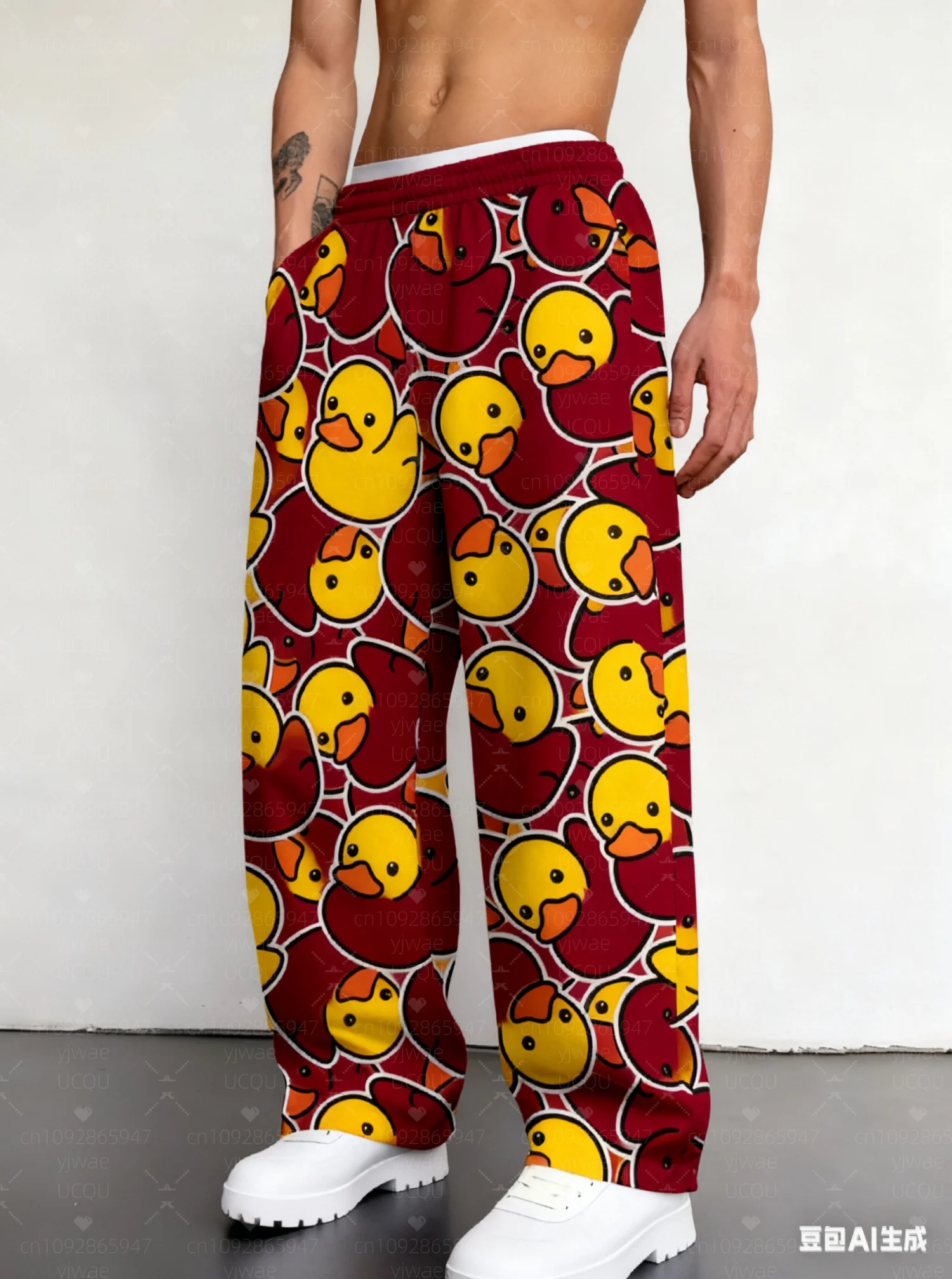 2026 new autumn men Yellow Duck Pattern Pajamas adult Pants Pajamas Pants Casual Daily Long Pants Men Women Pajamas Trouser