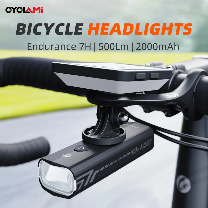 

CYCLAMI Bicycle Front Light BR 500LM Bike Light 2000mAh Waterproof Headlights Flashlight Type-C Charging MTB Road Cycling Lamp