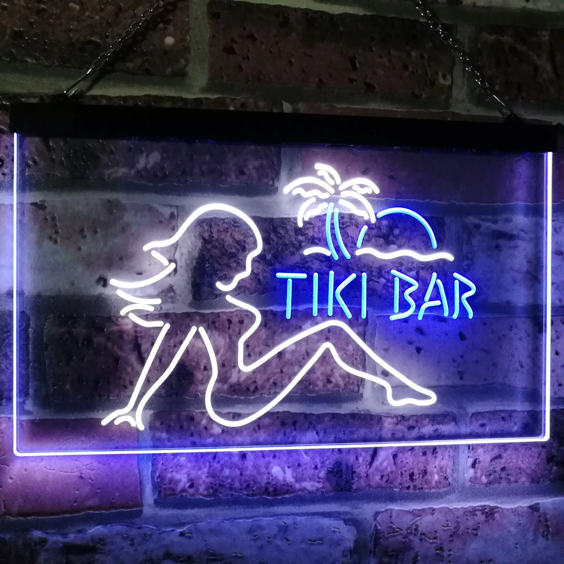 Tiki Bar Sexy Girl XXX Adult Rated Dual Color Led Neon Sign st6-i2126