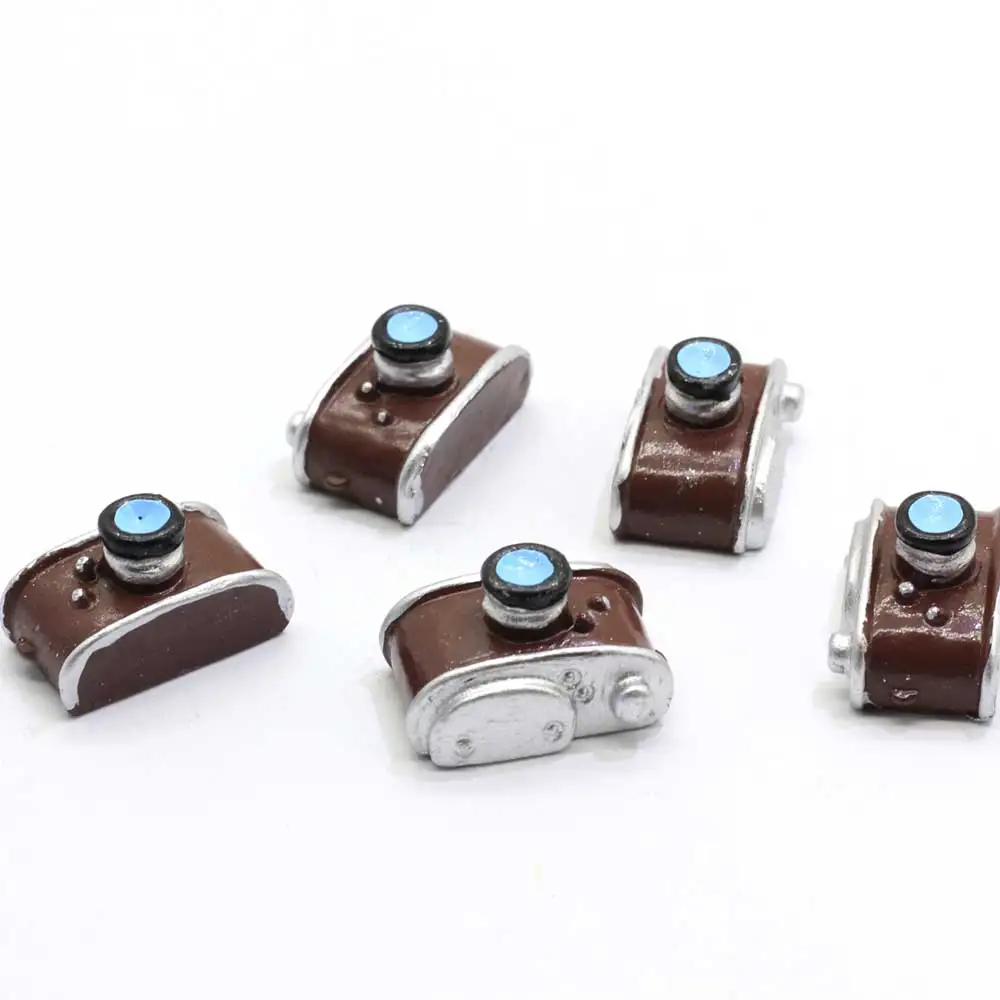 Cute Resin Miniatures Camera Figurines 100pcs Mini Camera Simulation Toy Doll House Ornament DIY Home Micro Landscape Crafts