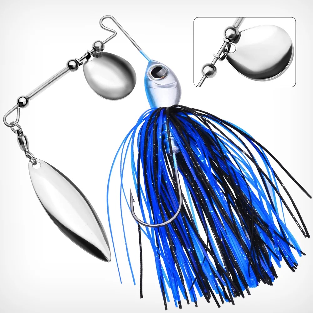 PROBEROS 1/5 Stück Spinner-Köder - Ideal für Barsch, Silikon-Gummi-Jig-Skirt zum Lachs-, Hecht- und Forellenangeln – Detail 14