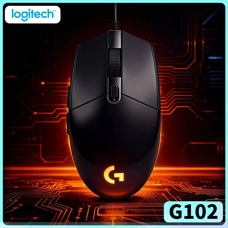 

Игровая мышь Logitech G102, сенсор HERO 8000 DPI, RGB-подсветка, 6 программируемых кнопок, идеально подходит для RTS и стратегических игр