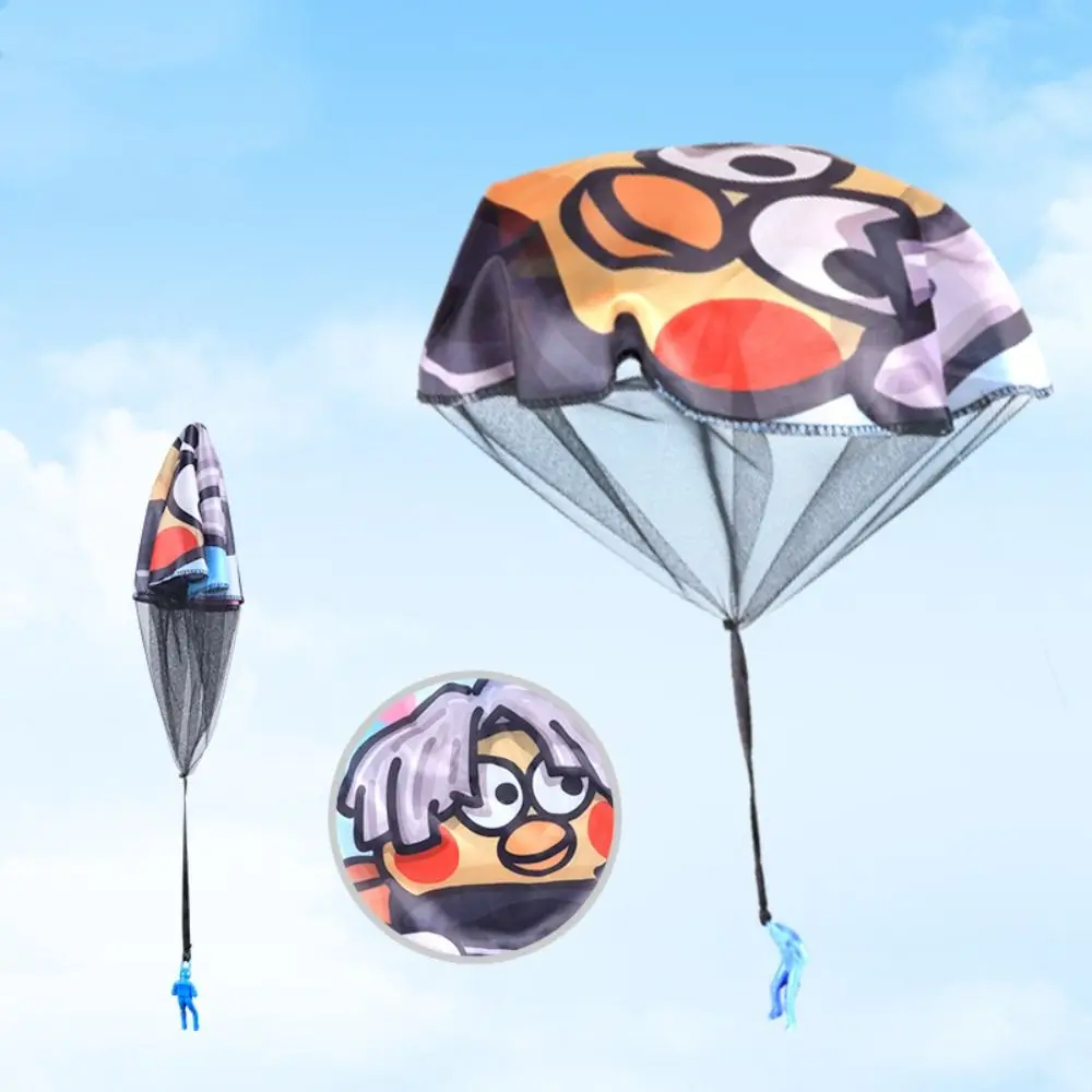 Mini Soldat Fallschirm Spielzeug Tier Pädagogische Fliegende Fallschirm Cartoon Gelbe Ente Hand Werfen Fallschirm Outdoor Spielzeug