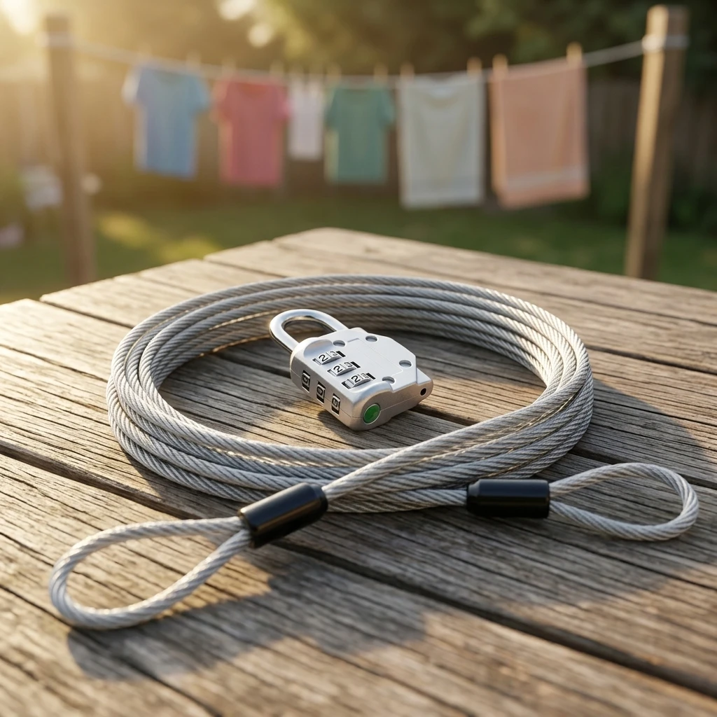 Heavy Duty Steel Wire Rope Anti-Theft Security Cable for Outdoor Balcony Camping Clothesline Durable PVC Coated Lockable