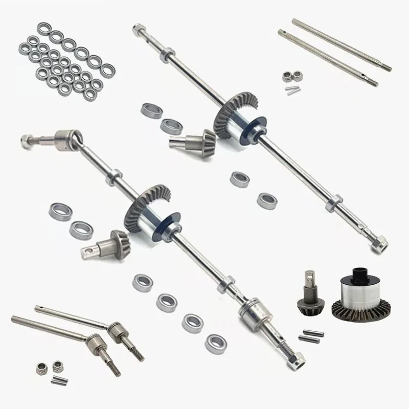 Full Set Bearings Front Rear Axle Shaft OP Upgrade Parts Fit For MN128 MN86 G500 RC Crawler Car Metal Modified Accessories