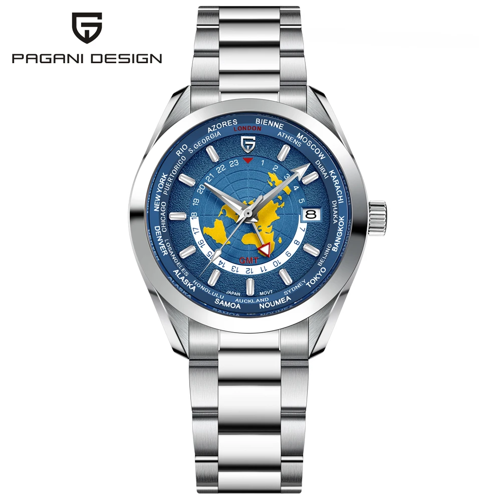 2026 New PAGANI DESIGN GMT Mens Mechanical Watches Top Luxury NH34 Automatic Watch For Men AR Sapphire Luminous Waterproof Clock image 3