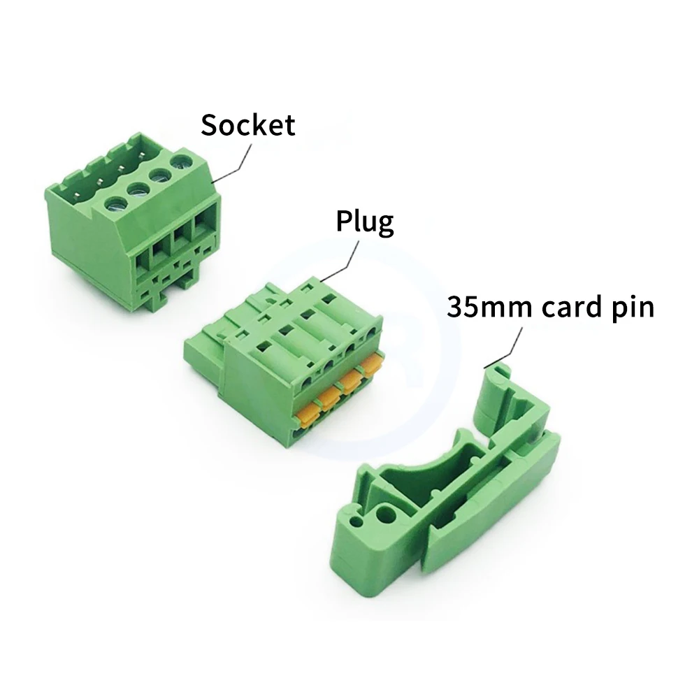 (5 Sets) KF 2EDG UVK 5.08mm Solderless Rail Plug-in 15EDG UVK Butt Socket 2EDGKD 5.08 with Spring Plug Terminal Block 2~24Pin