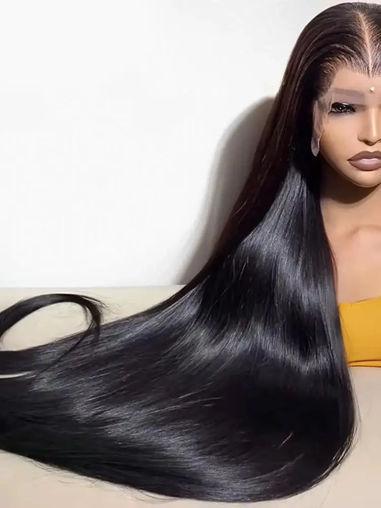 40 Inch 220 Dichtheid Bone Straight HD Kant Frontale Pruik 13x6 Pre Geplukt Braziliaanse 360 Full Lace Front menselijk Haar Pruiken Voor Vrouwen - afbeelding 2