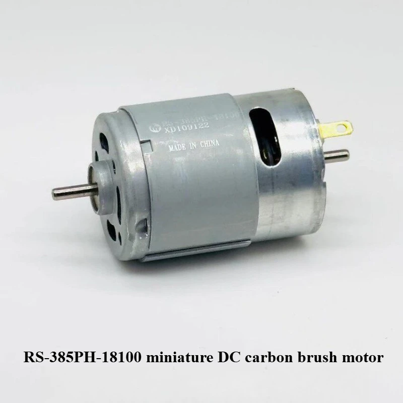 Brand-new High-speed RS-385PH-18100 Miniature DC Carbon Brush Motor with Dual Output Shaft Voltage of 6-24V.