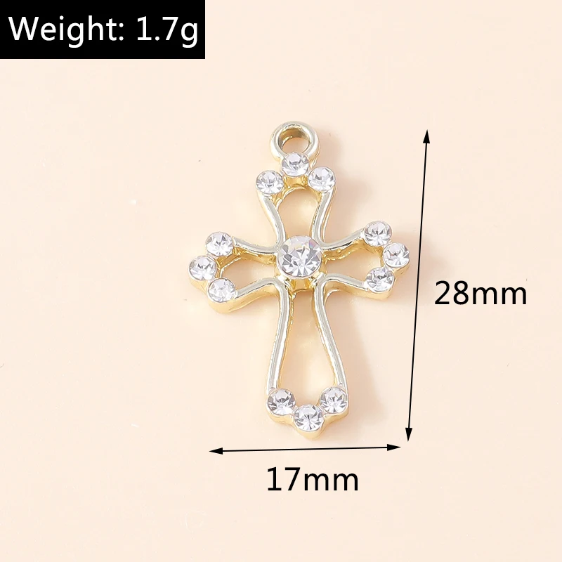 Leslie 10 Stück Luxus Gold Silber Farbe Kreuz Charms für Schmuck handgemachte Kreuze Anhänger Halskette Schlüsselanhänger Diy Schmuck Erkenntnisse – Detail 15