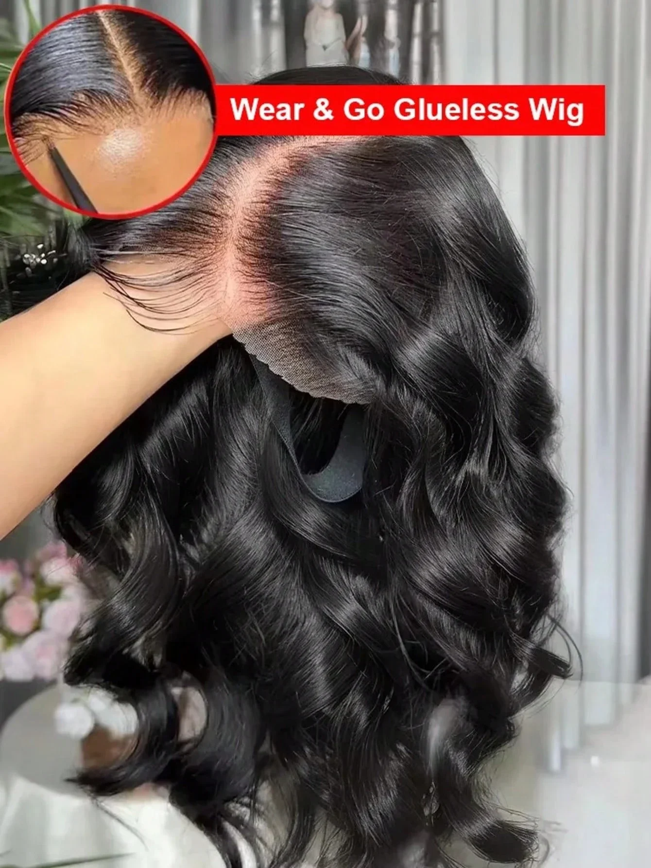Wear Go wigs without glue human hair Brazilian body wave HD lace frontal wigs for women water wave