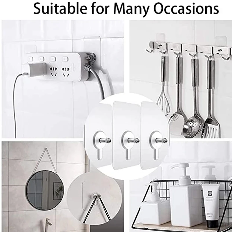 10 Pcs Punch-Free Screw Stickers Wall Picture Non-Marking Hook Invisible Traceless Picture Hanging Kitchen Bathroom Hanger gallery 4