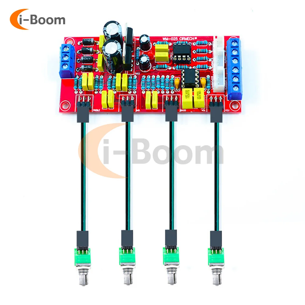 NE5532 HIFI Amplifier Board Preamplifier Preamp Module with Treble Midrange and Bass Tone Controls Volume Control Board