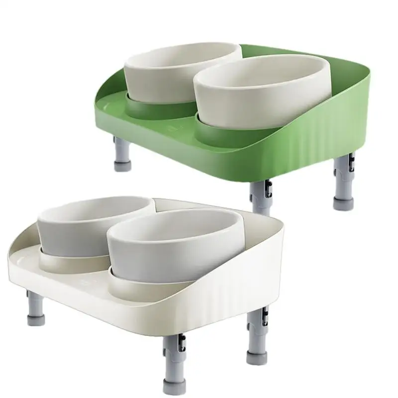 

Elevated Bowls For Dogs Leak-Proof Double Dog Bowls Water Feeding Accessories Tall Puppy Dishes For Dry And Wet Food