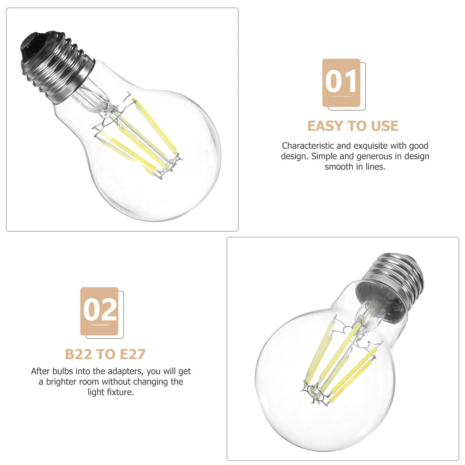 

Edison Bulb Decorative LED Bulb Vintage Filament Glass Globe Soft Lighting Easy Install E27 Socket Light Fixture Accessory