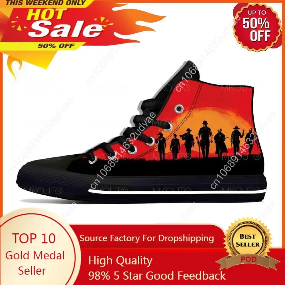 

Red Dead Redemption RDR2 Anime Cartoon Comic Game Casual Cloth Shoes High Top Lightweight Breathable 3D Print Men Women Sneakers