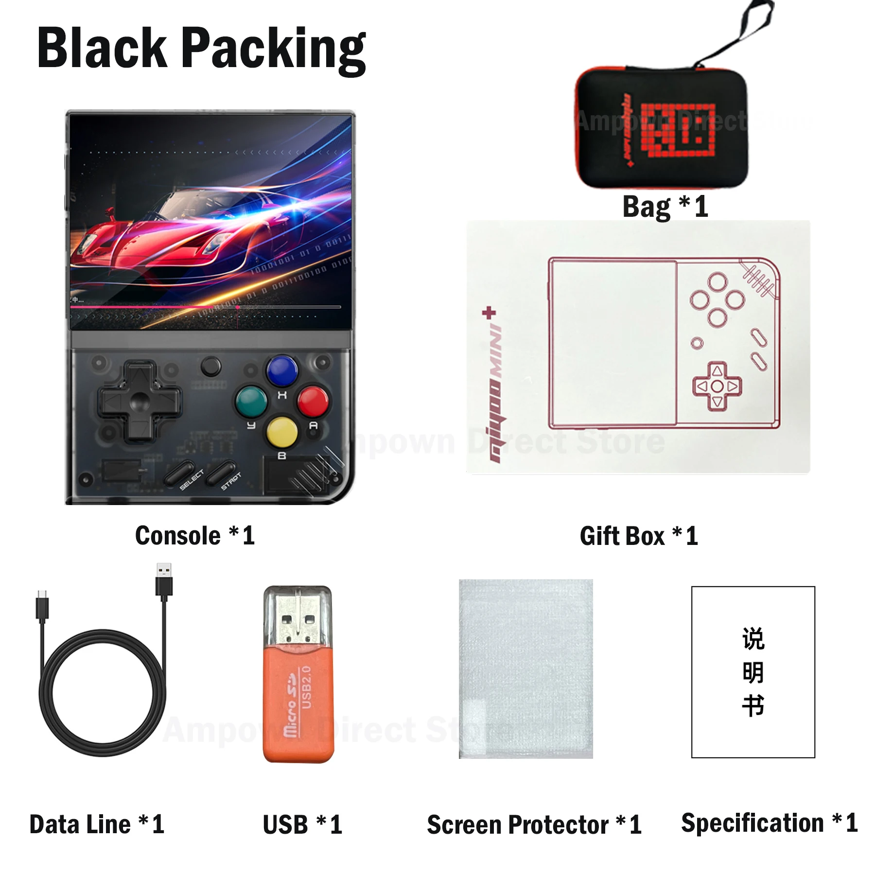 AMPOWN MiyooMini + Consoles Handheld Game Players 3.5'' IPS OCA Portable Emulator Retro Video Game 3000mAh Linux System Wireless image 3