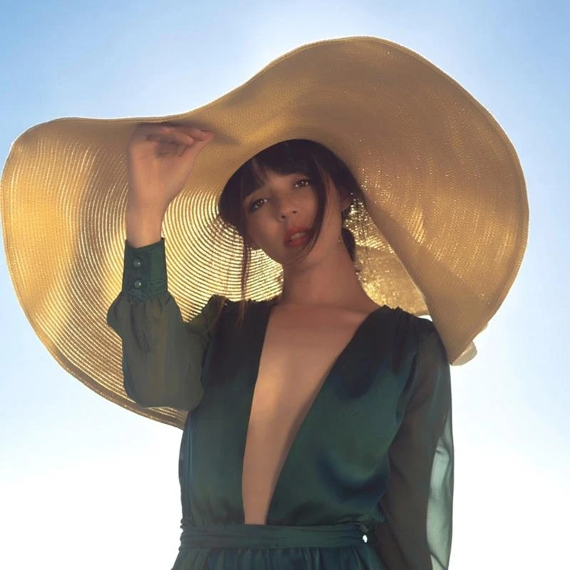 Delicate Sun Hat Summer Visor Hat Oversized Straw Hat for Outdoor Sport