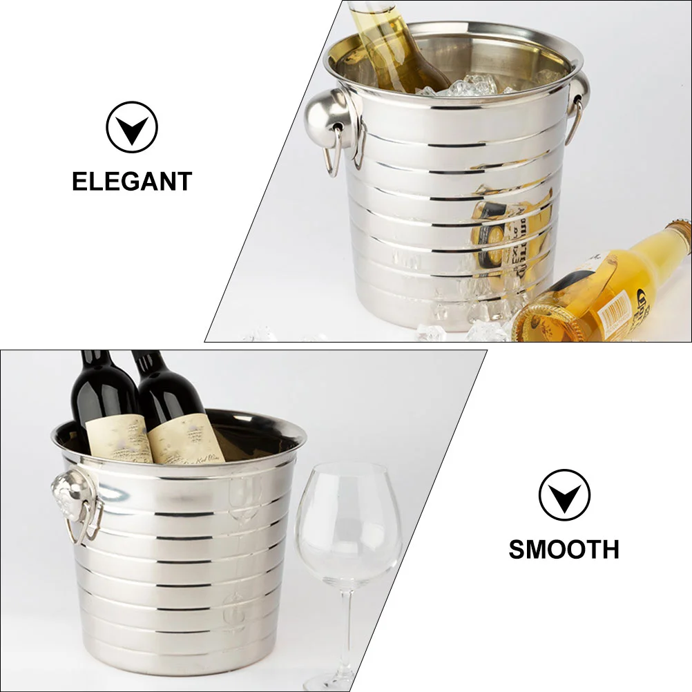 Stainless Steel Ice Bucket Bucket Fruit Juice Coolers for Bar Restaurant 3L