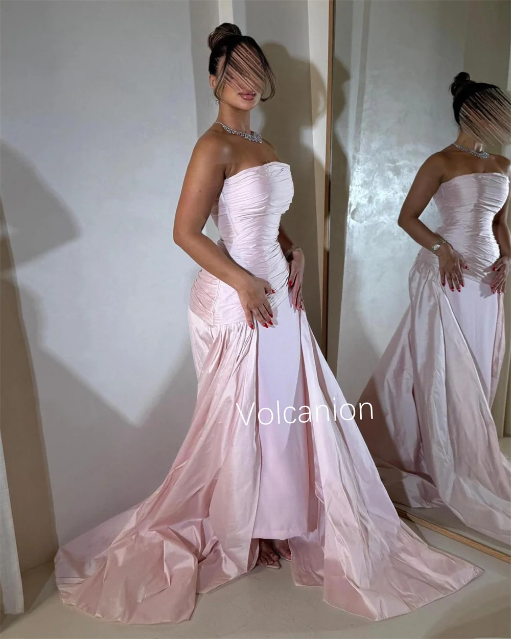 Abiti lunghi senza spalline dritti con piega in jersey squisito personalizzato Occasioni su misura Stile moderno alla moda