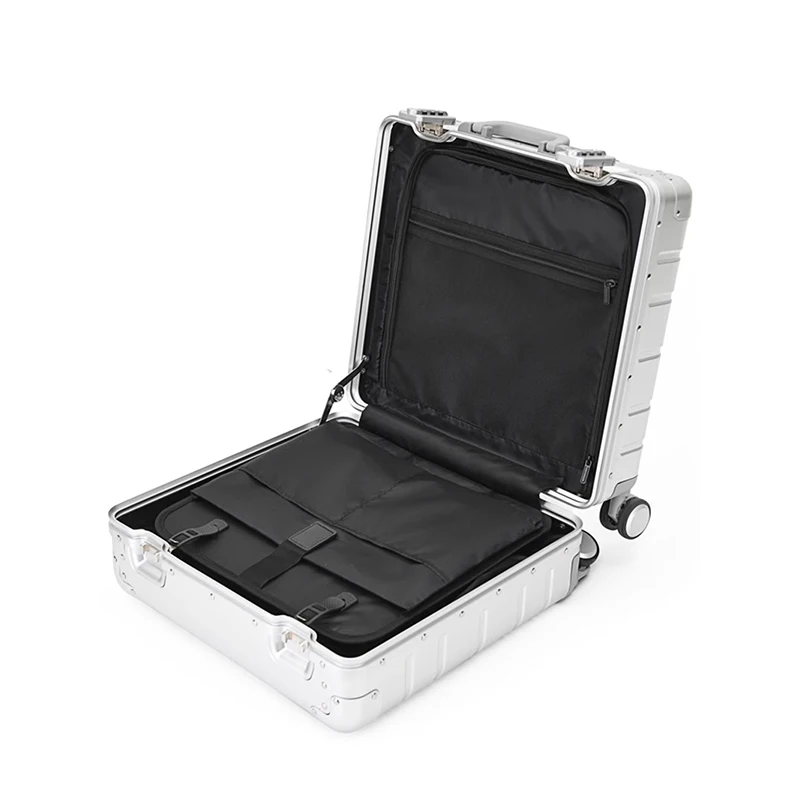 18 Zoll Handgepäck Ganz aluminium Trolley Koffer tsa Zahlens chloss leise Universal räder Boarding Koffer