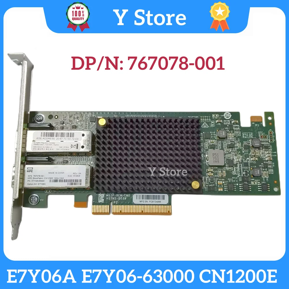

Y Store For HP For HPE E7Y06A E7Y06-63000 CN1200E 767078-001 10GB Dual-port Ten Gigabit Network Adapter Fast Ship