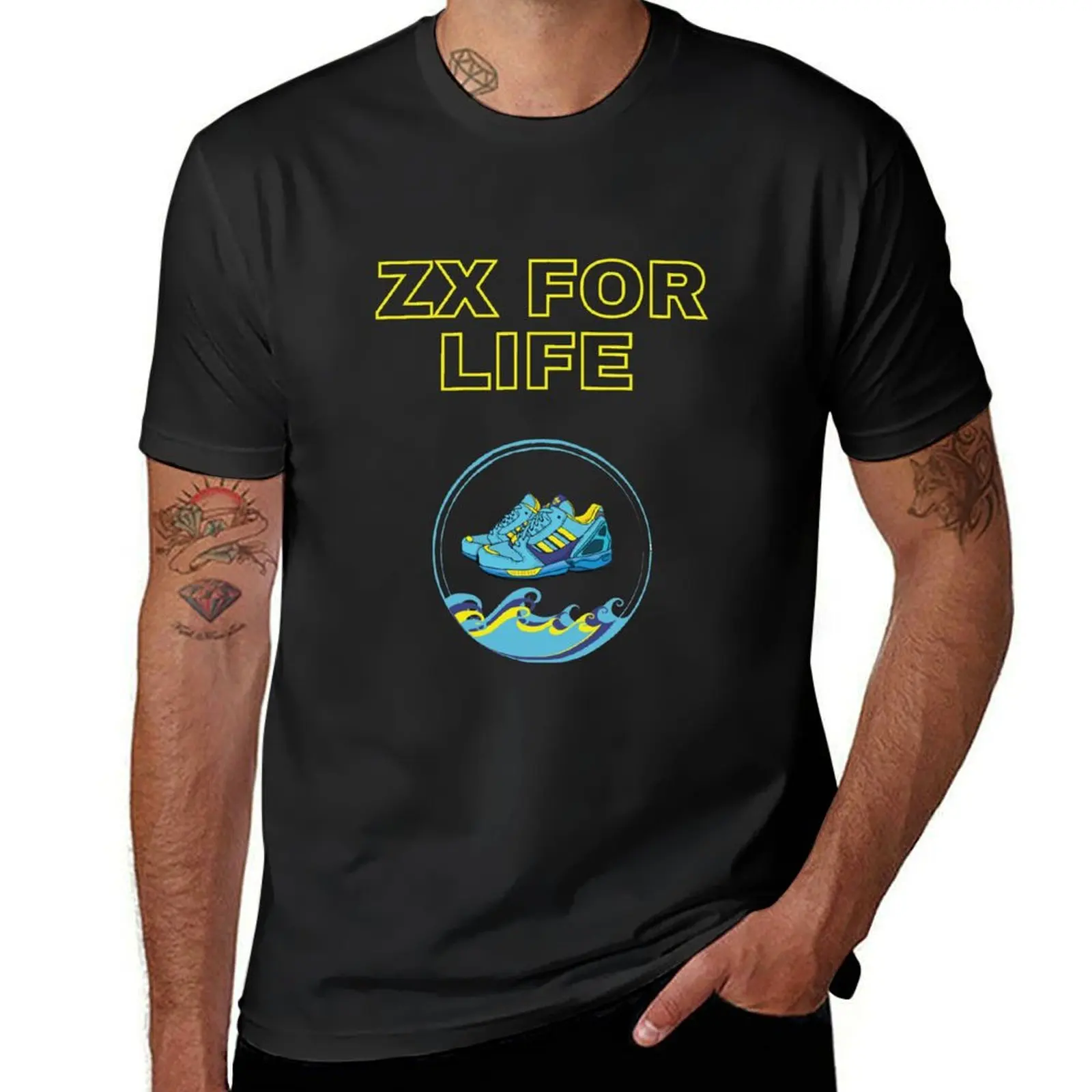 ZX FOR LIFE-Camiseta de Aqua Torsion para niños, camisa de manga corta con estampado de animales, ropa de verano, camisetas negras de moda coreana, 8000