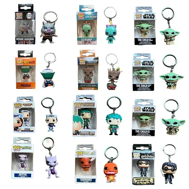 Funko POP Keychain Toy TIFFANY Star Wars One Piece NAMI Luffy Zoro Ace Law Dragon Ball NARUTO SASUKE Strangers Steve Toys