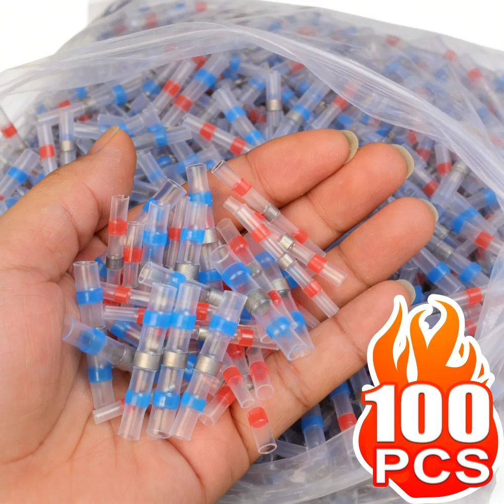 

Термоусадочные соединители для проводов, без пайки, водонепроницаемые, герметичные, электрические соединительные клеммы, изолированные, для автомобильных кабелей, обжимные аксессуары