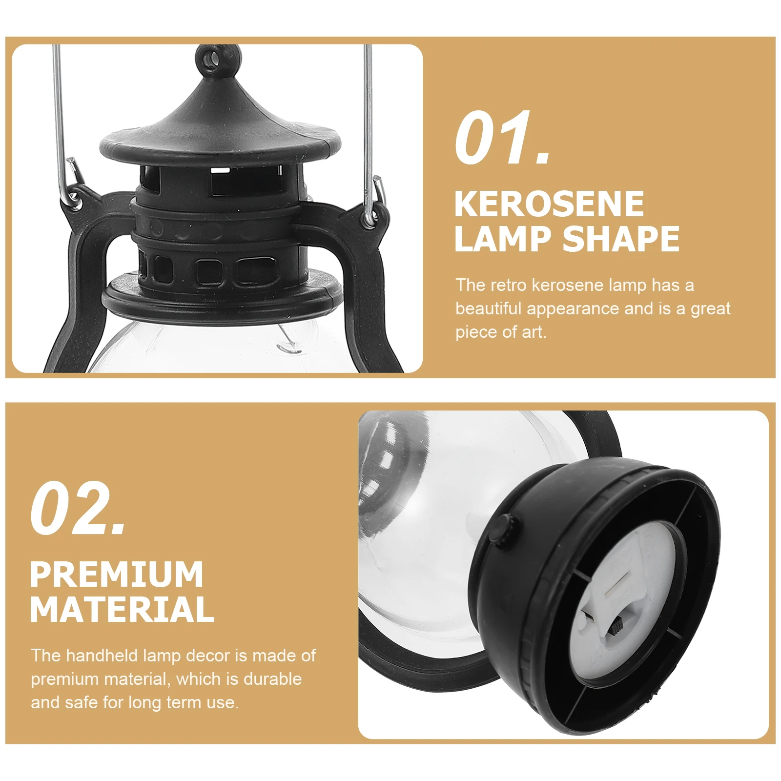 

4pcs LED Lamp Retro Electronic Storm Lantern Decorative Christmas Home Office Warm Black Light