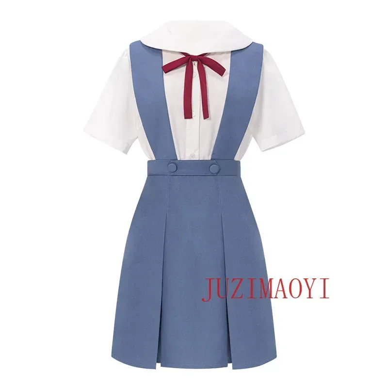 25COSRei 아야나미 코스프레 의상 아스카 랭글리 소류 코스프레 여성 교복 드레스 가발 헤어 클립 할로윈 Loli Clothin