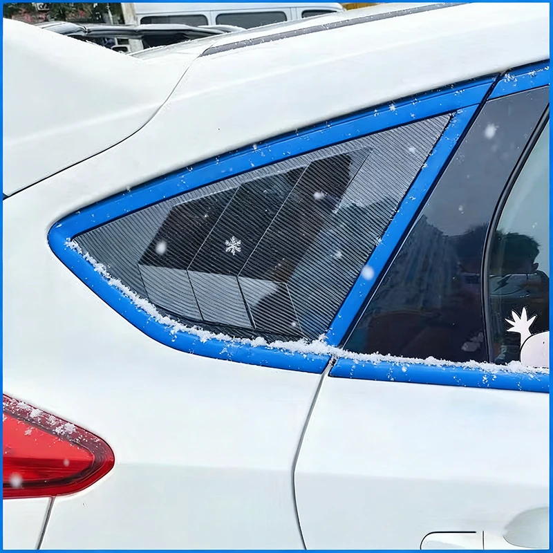 Car Styling For Ford Focus Hatchback 2012-2017 Rear Triangle Window Blind Shades Louver Vent Cover Sticker Trim Auto Accessories