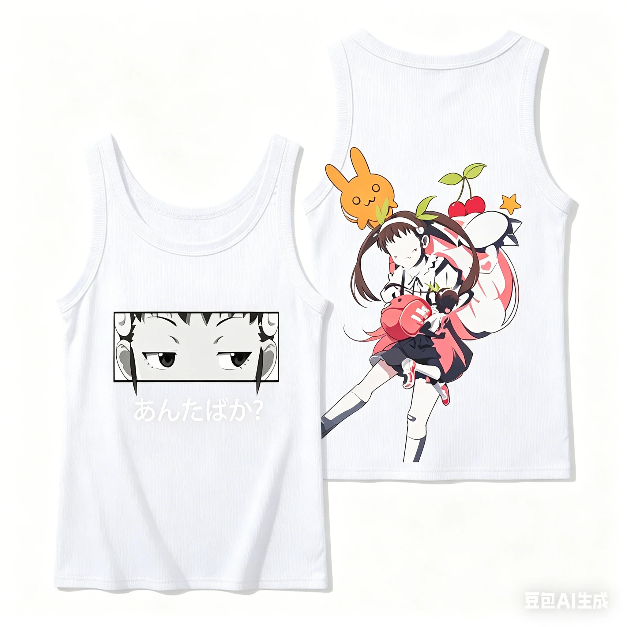 Monogatari Series Ribbed Tank Streetwear Anime Lover New Model personality Clothes Year round clothing high quality Streetwear
