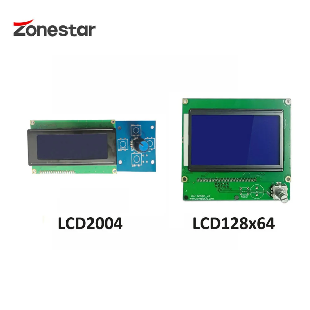 

ZONESTAR LCD Screen 2004 12864 128x64 Dot Blue Screen Backlight Display with Knob Reprap RAMPS Arduino Mega Board 3D Printer Kit