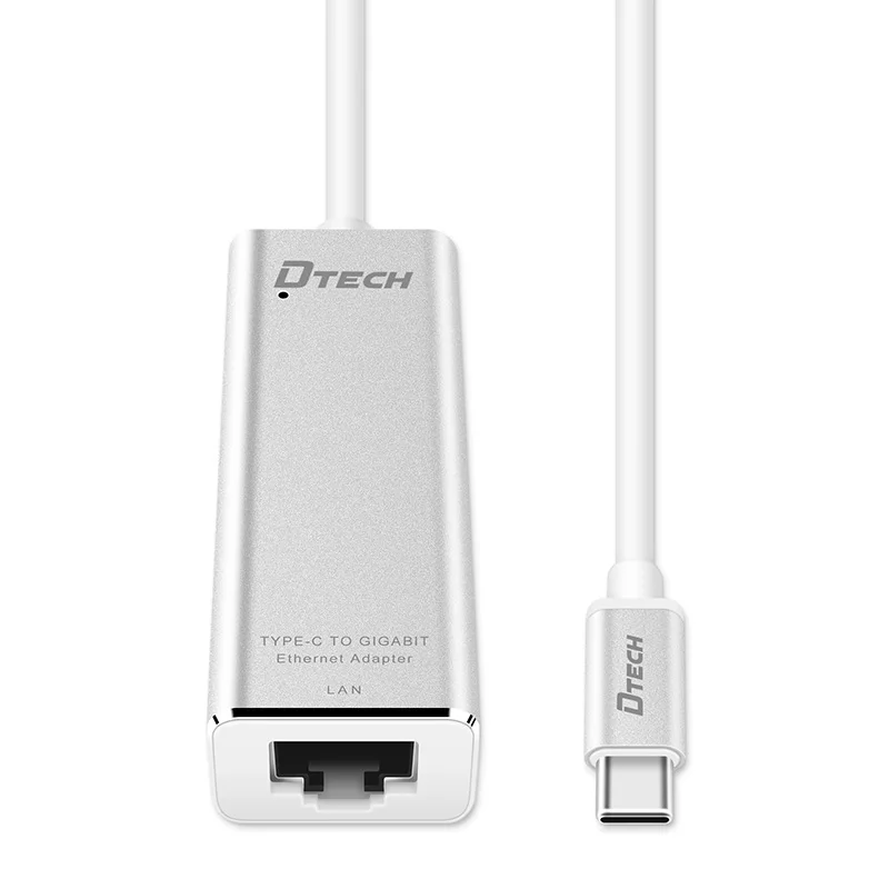 DTECH USB-C to Ethernet Adapter USBC to Gigabit Network RJ45 1000 Mbps LAN 0.2M Wired Network Card for Windows