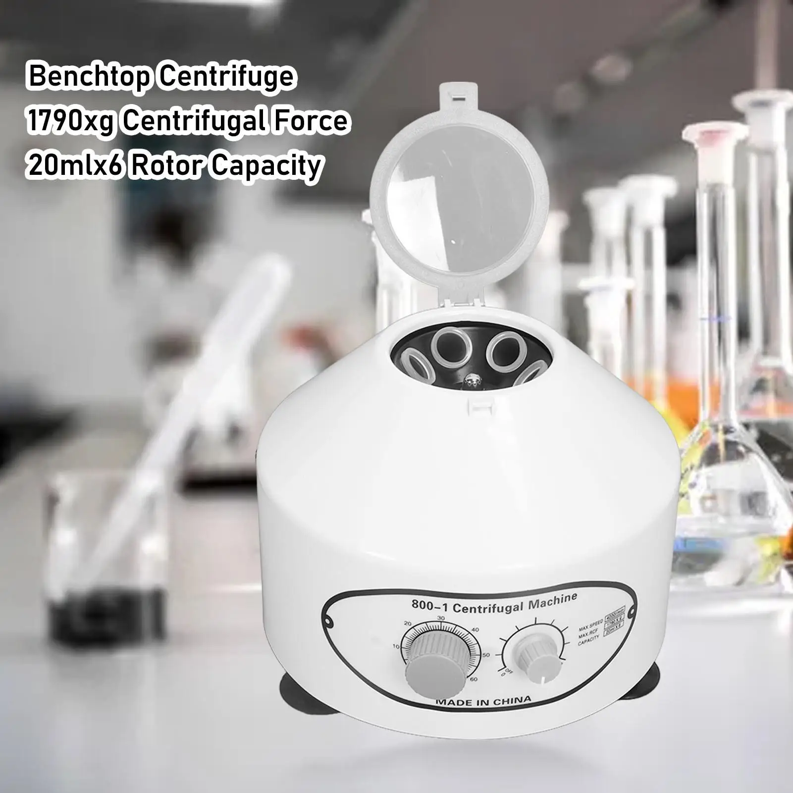 Benchtop Electric Centrifuge 1790xg with Timer & Control for 12x6 Tubes - Automatic Laboratory Machine